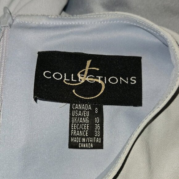 JS COLLECTIONS Size 8 Light Blue Full Length Gown Cardigan Dress Tulle MOTB Max - Picture 13 of 16